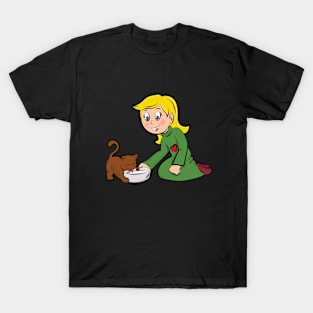 Girl with funny cat T-Shirt